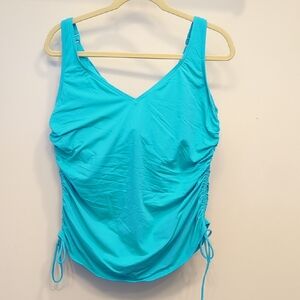 Lands' End Bright Turquoise Swim Top